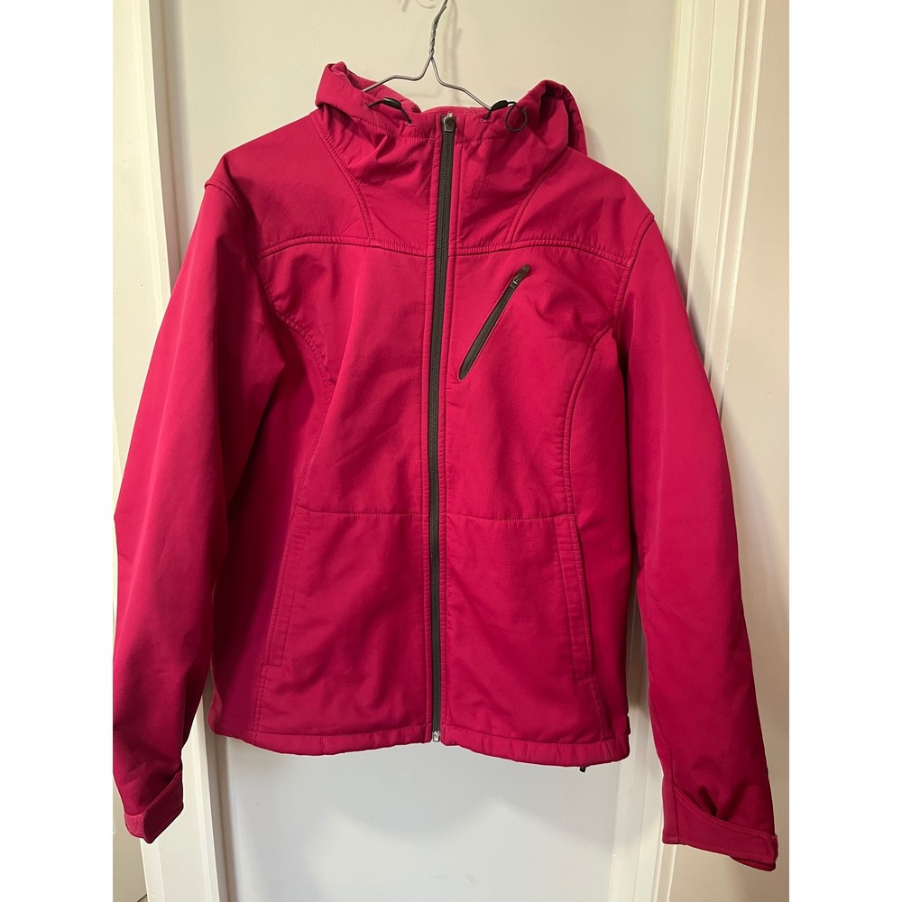 Columbia Magenta Pink Softshell Fleece Lined Hooded Jacket Womens XL